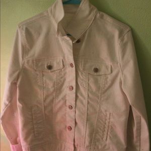 white jean jacket